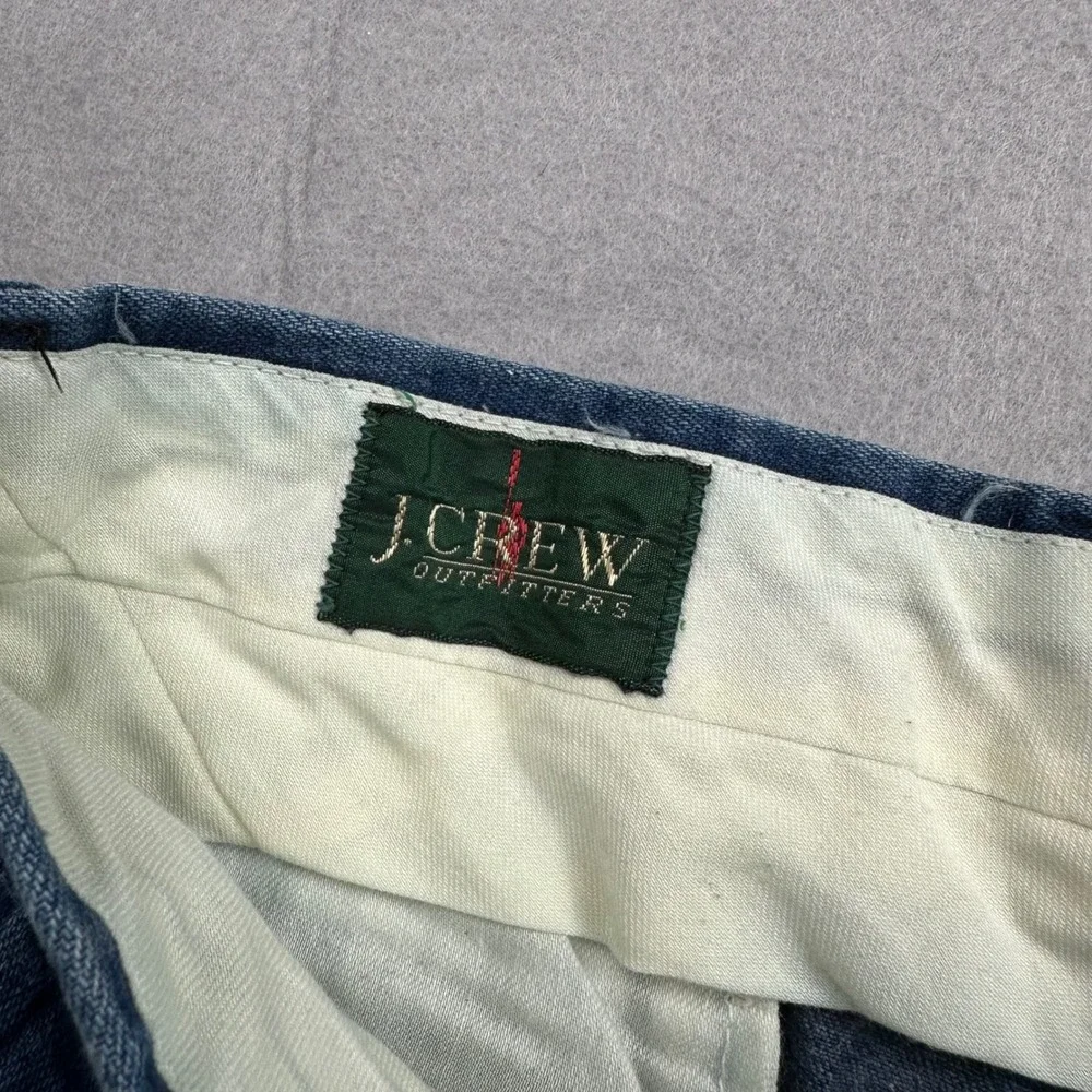 J.Crew Outfitters Oarsman Mens Pleated Denim Trousers Straight Leg Blue Size 31